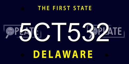 5CT532 Delaware License Plate