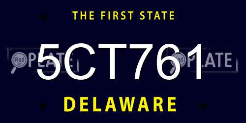 5CT761 Delaware License Plate