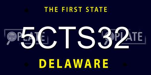 5CTS32 Delaware License Plate
