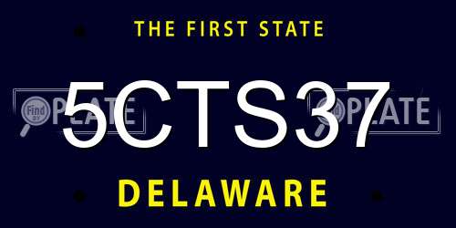 5CTS37 Delaware License Plate