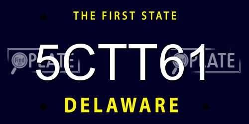 5CTT61 Delaware License Plate
