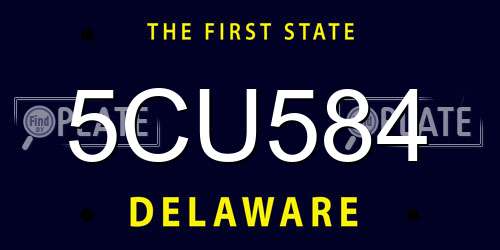 5CU584 Delaware License Plate