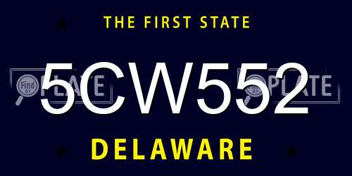 5CW552 Delaware License Plate