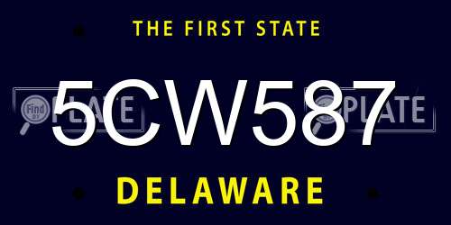 5CW587 Delaware License Plate