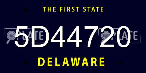 5D44720 Delaware License Plate