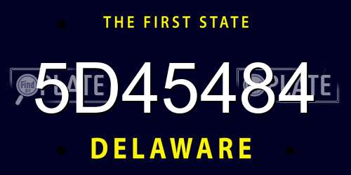 5D45484 Delaware License Plate
