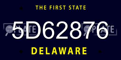 5D62876 Delaware License Plate
