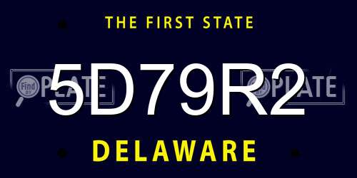5D79R2 Delaware License Plate