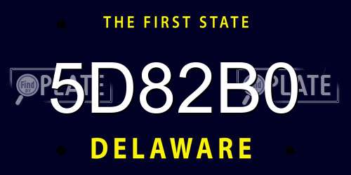 5D82B0 Delaware License Plate