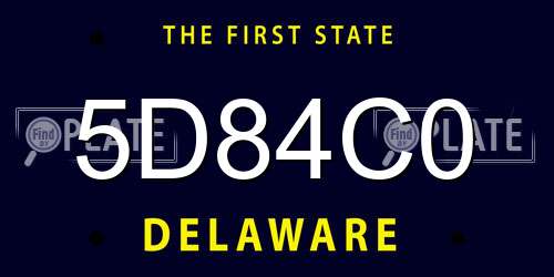 5D84C0 Delaware License Plate