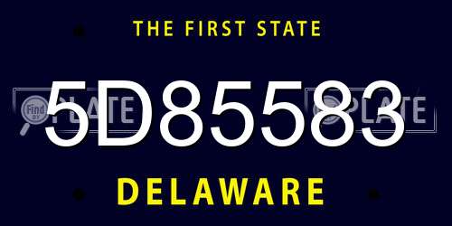 5D85583 Delaware License Plate