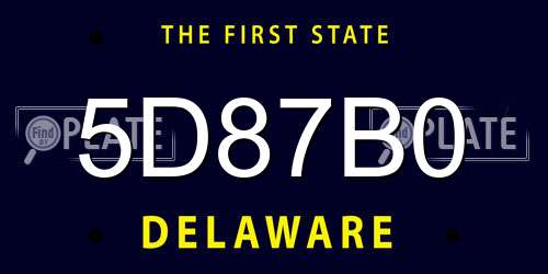 5D87B0 Delaware License Plate