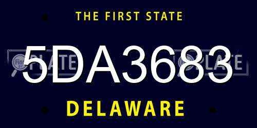 5DA3683 Delaware License Plate