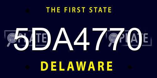 5DA4770 Delaware License Plate