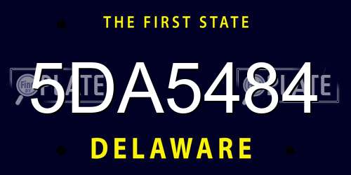 5DA5484 Delaware License Plate