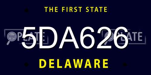 5DA626 Delaware License Plate
