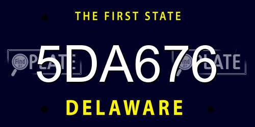 5DA676 Delaware License Plate