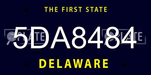 5DA8484 Delaware License Plate