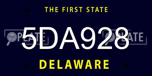 5DA928 Delaware License Plate