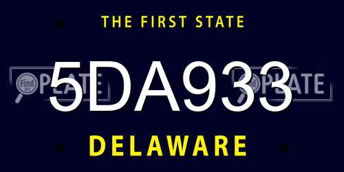 5DA933 Delaware License Plate