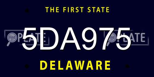 5DA975 Delaware License Plate