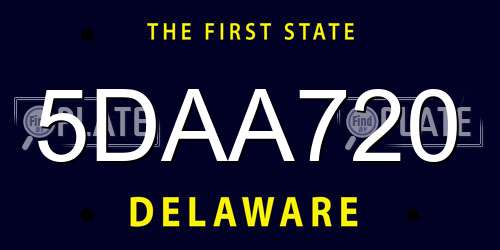5DAA720 Delaware License Plate