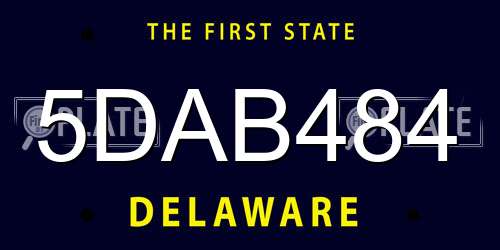 5DAB484 Delaware License Plate