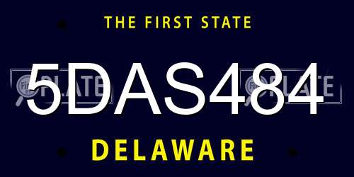 5DAS484 Delaware License Plate