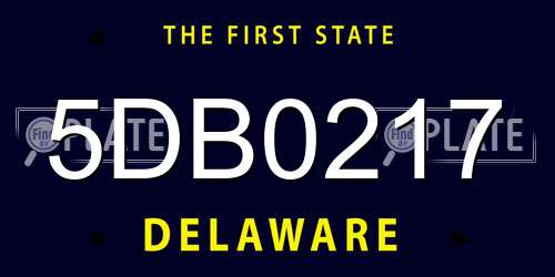 5DB0217 Delaware License Plate