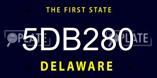 5DB280 Delaware License Plate