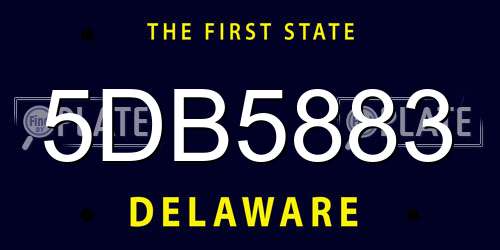 5DB5883 Delaware License Plate
