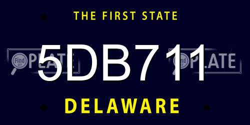 5DB711 Delaware License Plate