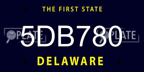 5DB780 Delaware License Plate
