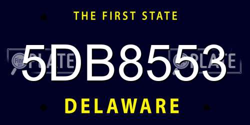 5DB8553 Delaware License Plate