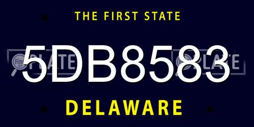 5DB8583 Delaware License Plate