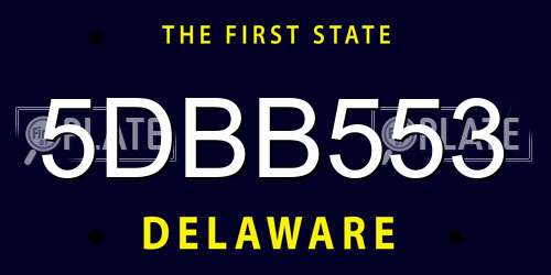 5DBB553 Delaware License Plate