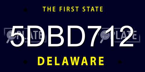 5DBD712 Delaware License Plate