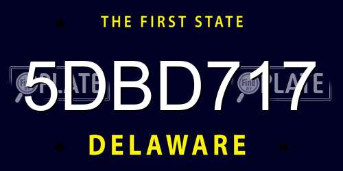 5DBD717 Delaware License Plate