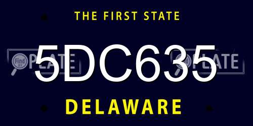 5DC635 Delaware License Plate