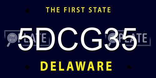 5DCG35 Delaware License Plate