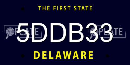 5DDB33 Delaware License Plate