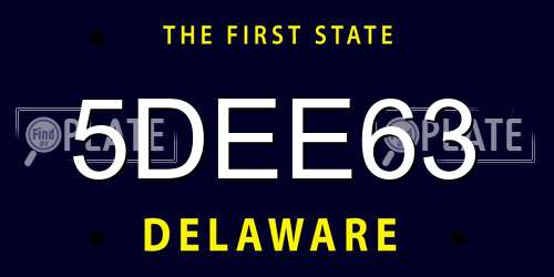 5DEE63 Delaware License Plate