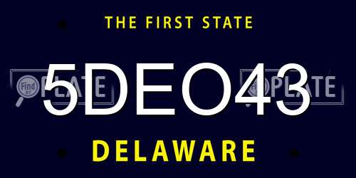 5DEO43 Delaware License Plate
