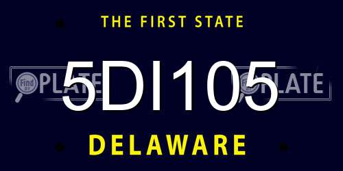 5DI105 Delaware License Plate