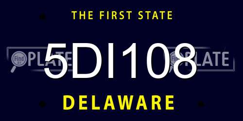 5DI108 Delaware License Plate