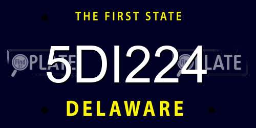 5DI224 Delaware License Plate