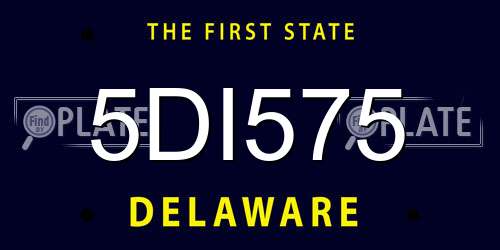 5DI575 Delaware License Plate