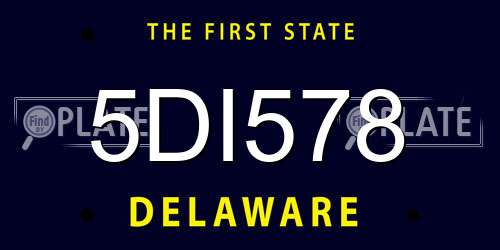 5DI578 Delaware License Plate