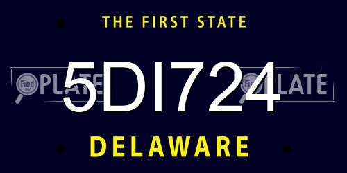 5DI724 Delaware License Plate