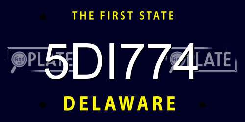 5DI774 Delaware License Plate